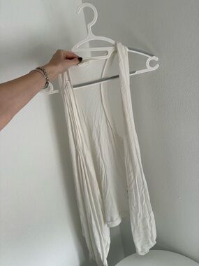 Women's White Sleeveless Draped Tank Top Vest Free People Boho